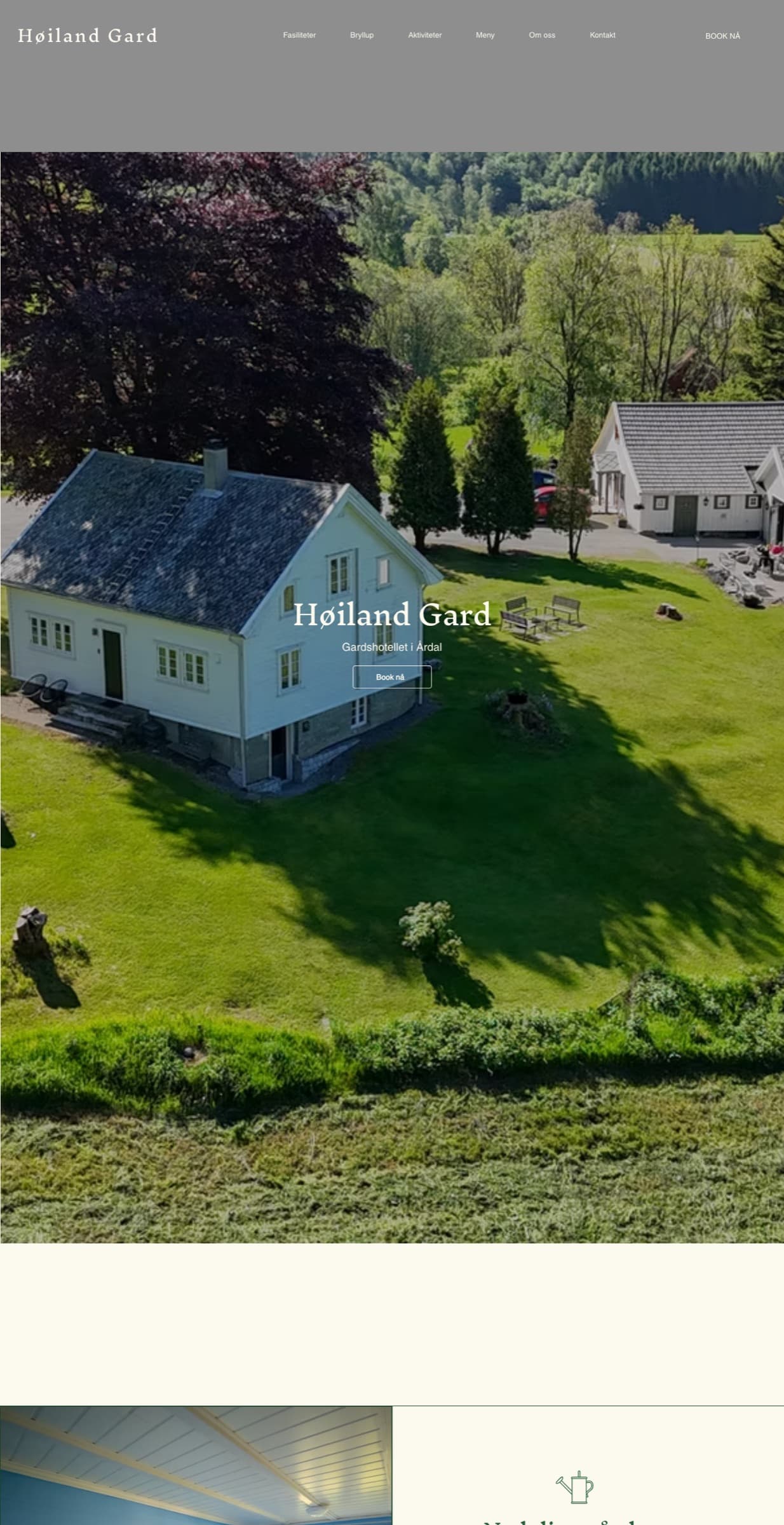 Nettsiden vi bygde for Høiland Gård