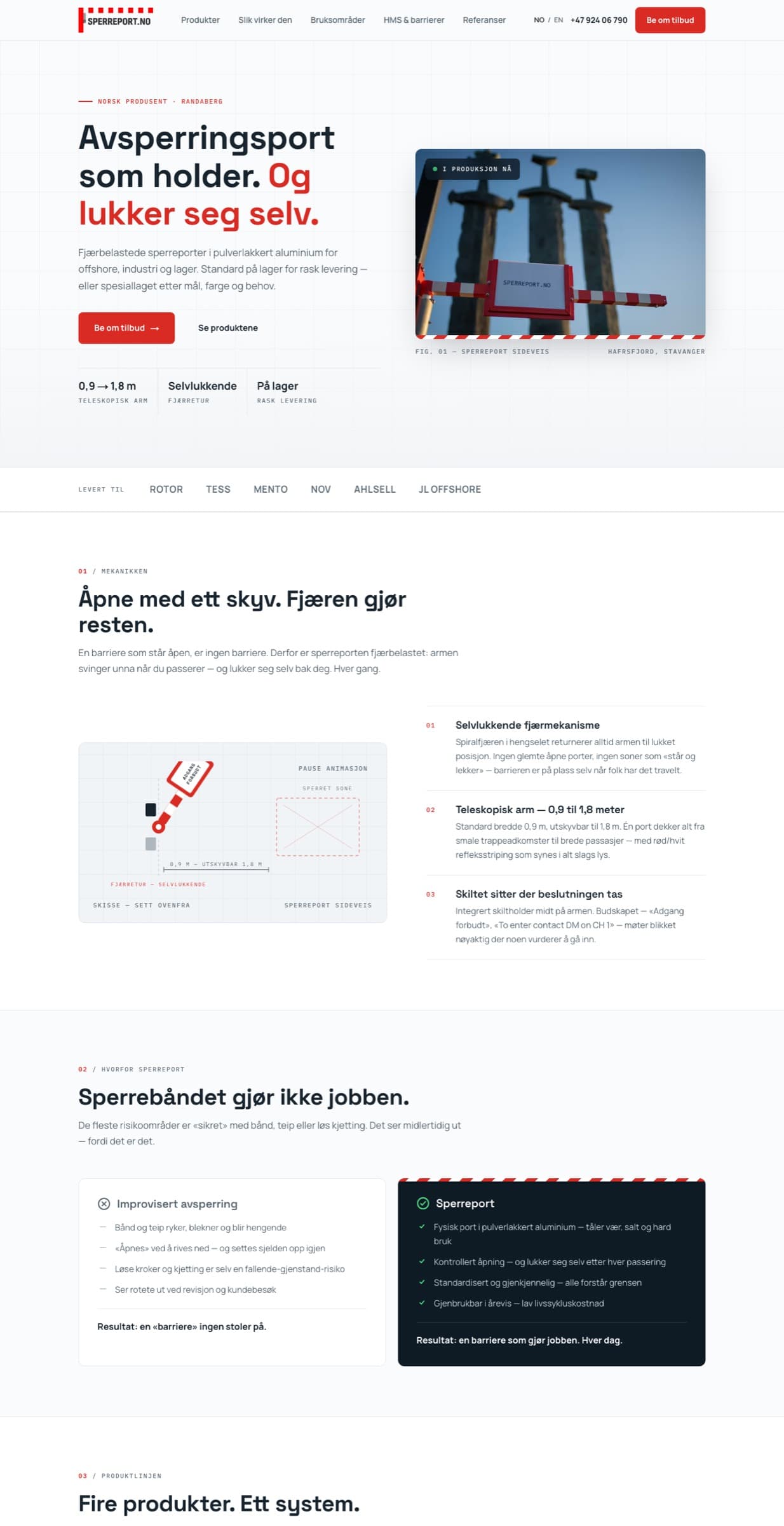 Nettsiden vi bygde for Sperreport