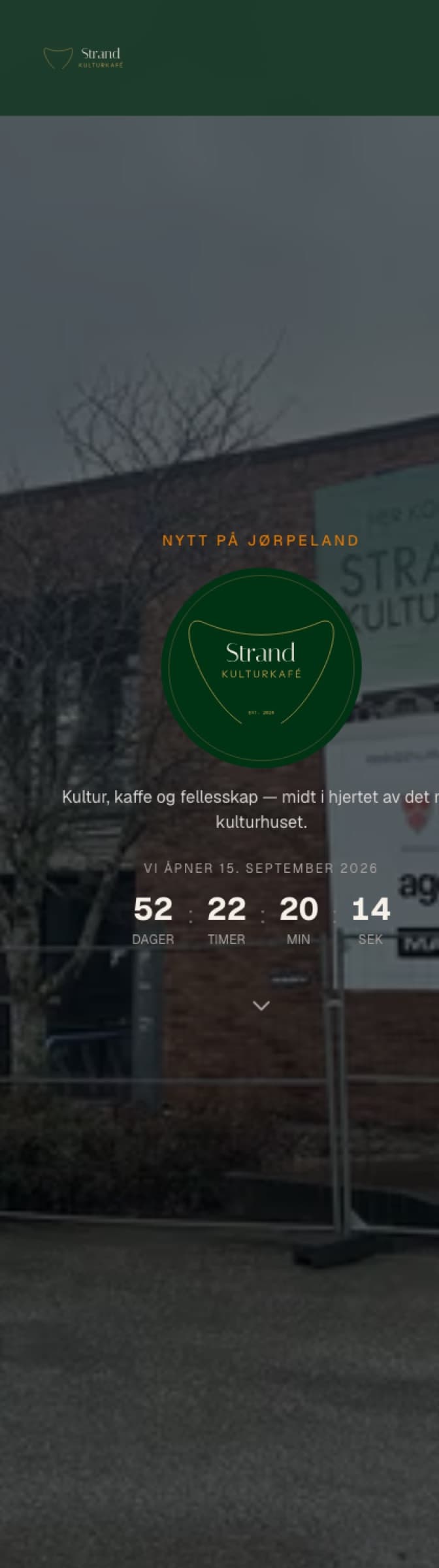 Mobilvisning av strandkulturkafe.no